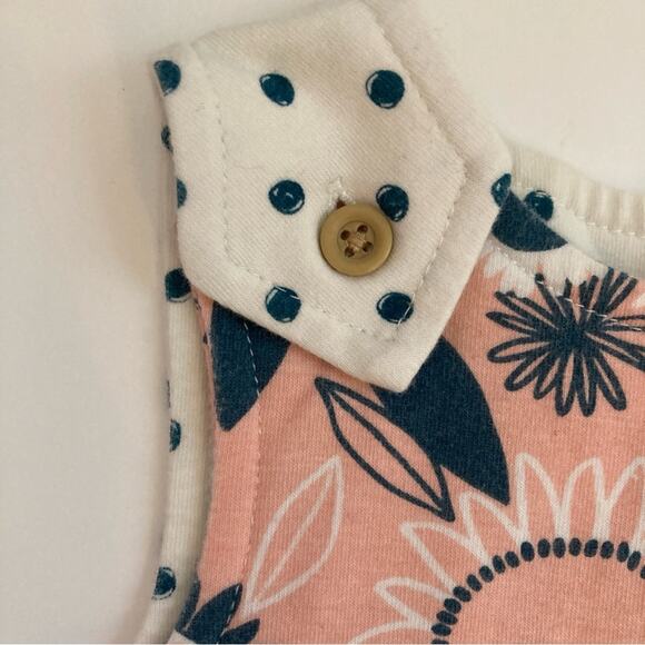 ❤️5/$25 SALE Cat & Jack Pink Blue White Polka Dot Sunflower Overall Jumpsuit - Picture 4 of 8